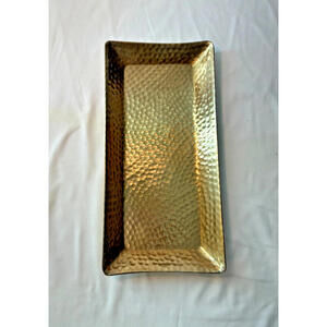 Threshold Gold Hammered Metal Serving Tray Rectangular Decorative Tray